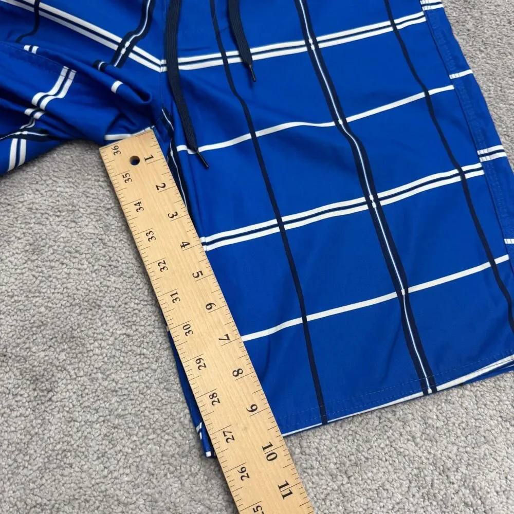 The North Face Cargo Board Shoarts Swim Trunks Mens 30 Blue Plaid Outdoor Summer